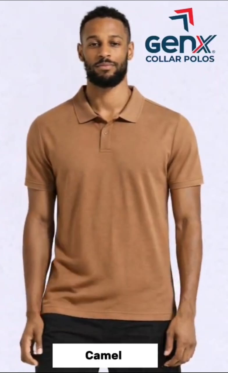 Camel men's collar polo shirt